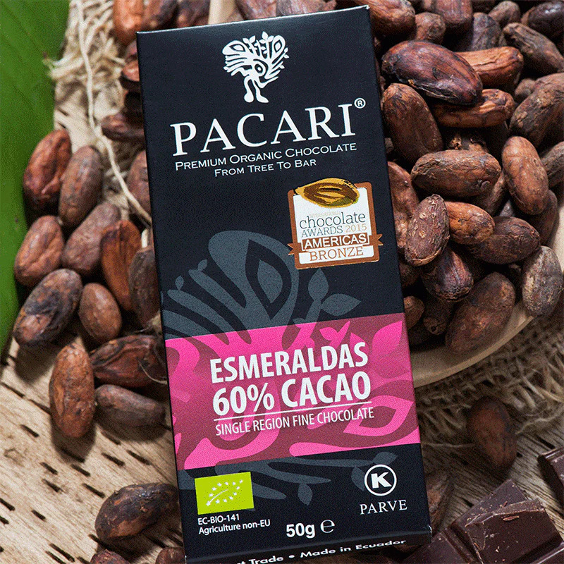 Barra Chocolate 60% Esmeraldas 50gr