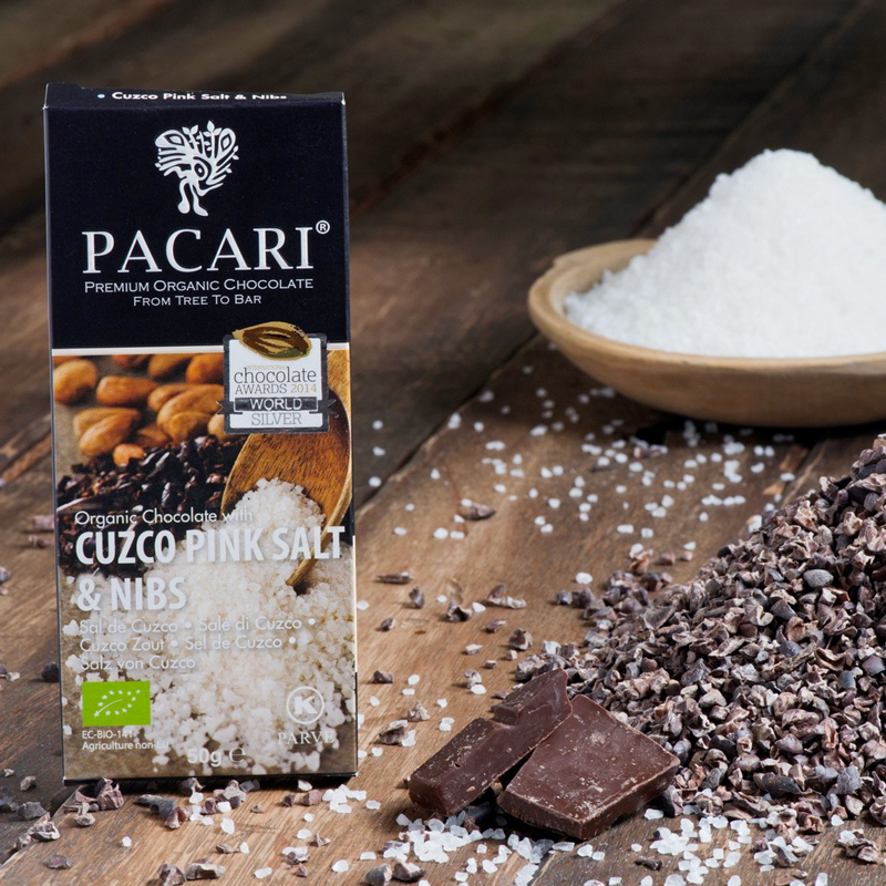 Barra Chocolate 60% Sal del Cuzco y Cacao Nibs 50gr